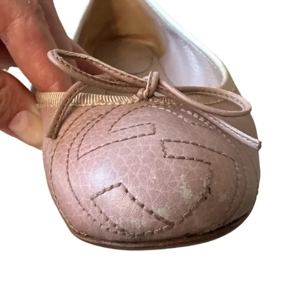 Gucci Ballet Flats Interlocking G Dusty Pink Leather 36.5 - Picture 14 of 14